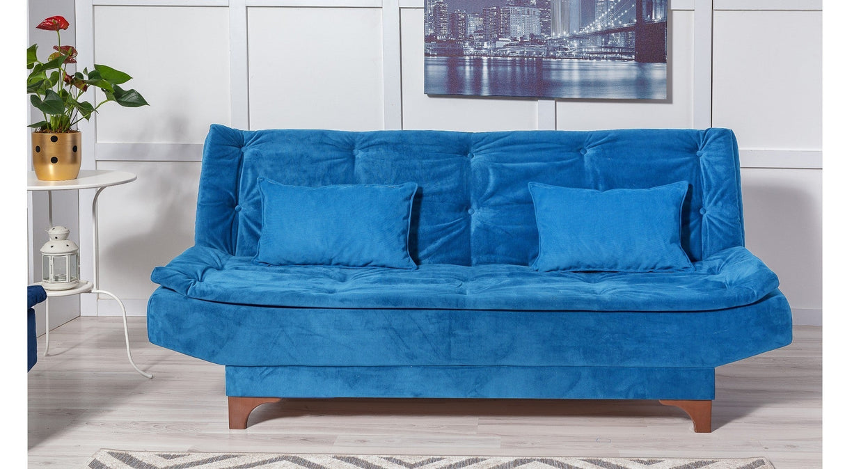 Canapea extensibilă 3 locuri Kelebek, Diverse culori, 190x85x90 cm - Albastru închis | SKU: 867UNQ1346 | Canapea extensibilă 3 locuri Kelebek, 190x85x90 cm, varianta Albastru închis, produs pentru amenajarea locuinței, disponibil online în România la CasaMob