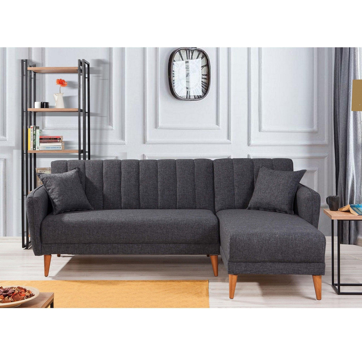 Canapea extensibilă Tetra, Colț, Dreapta, Diverse culori, 225x150x85 cm - Gri închis | SKU: 867UNQ1404 | Canapea extensibilă Tetra, Colț, Dreapta, 225x150x85 cm, varianta Gri închis, produs pentru amenajarea locuinței, disponibil online în România la CasaMob