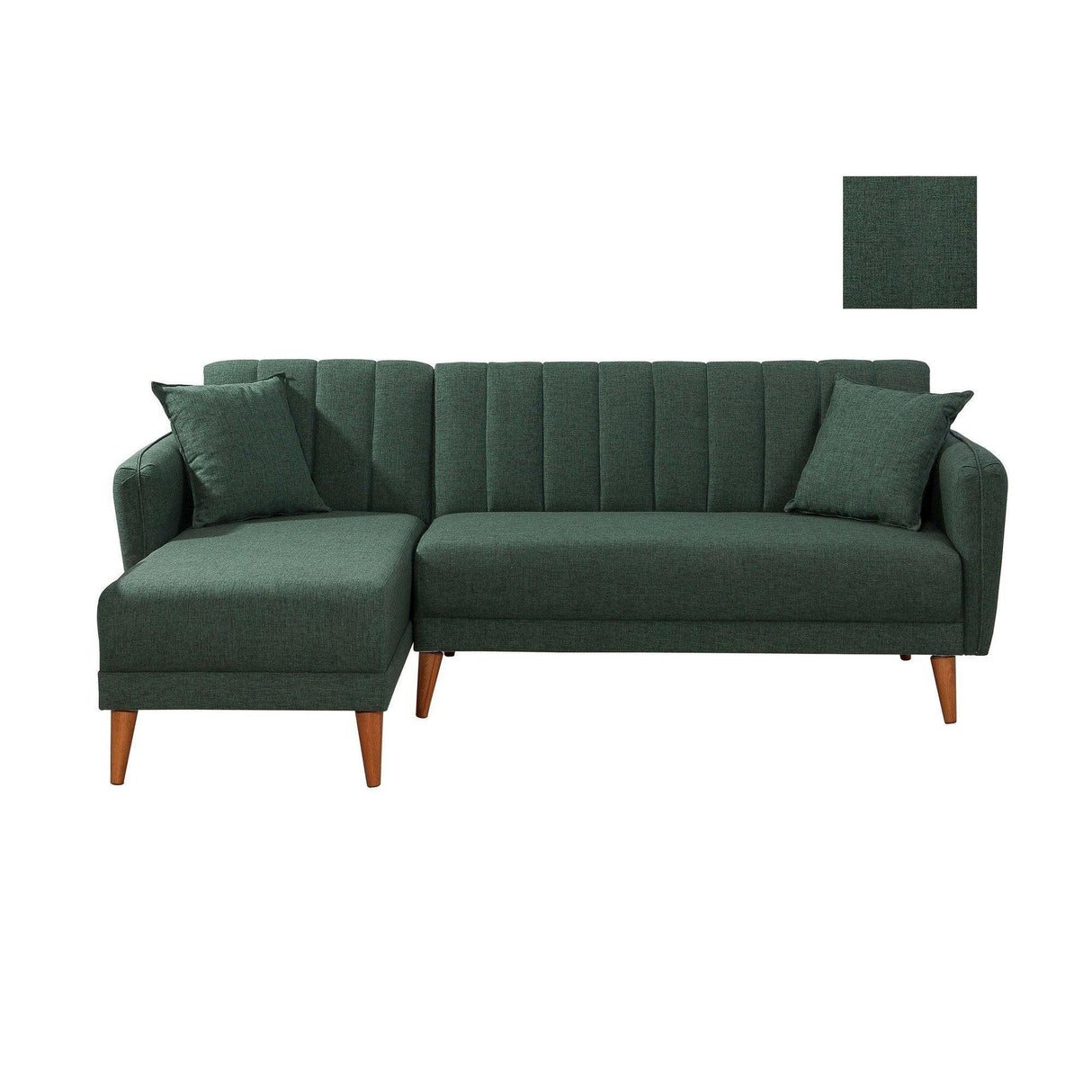Canapea extensibilă Aqua, Colț, Stânga, Diverse culori, 225x150x85 cm - Verde închis | SKU: 867UNQ1405 | Canapea extensibilă Aqua, Colț, Stânga, 225x150x85 cm, varianta Verde închis, produs pentru amenajarea locuinței, disponibil online în România la CasaMob