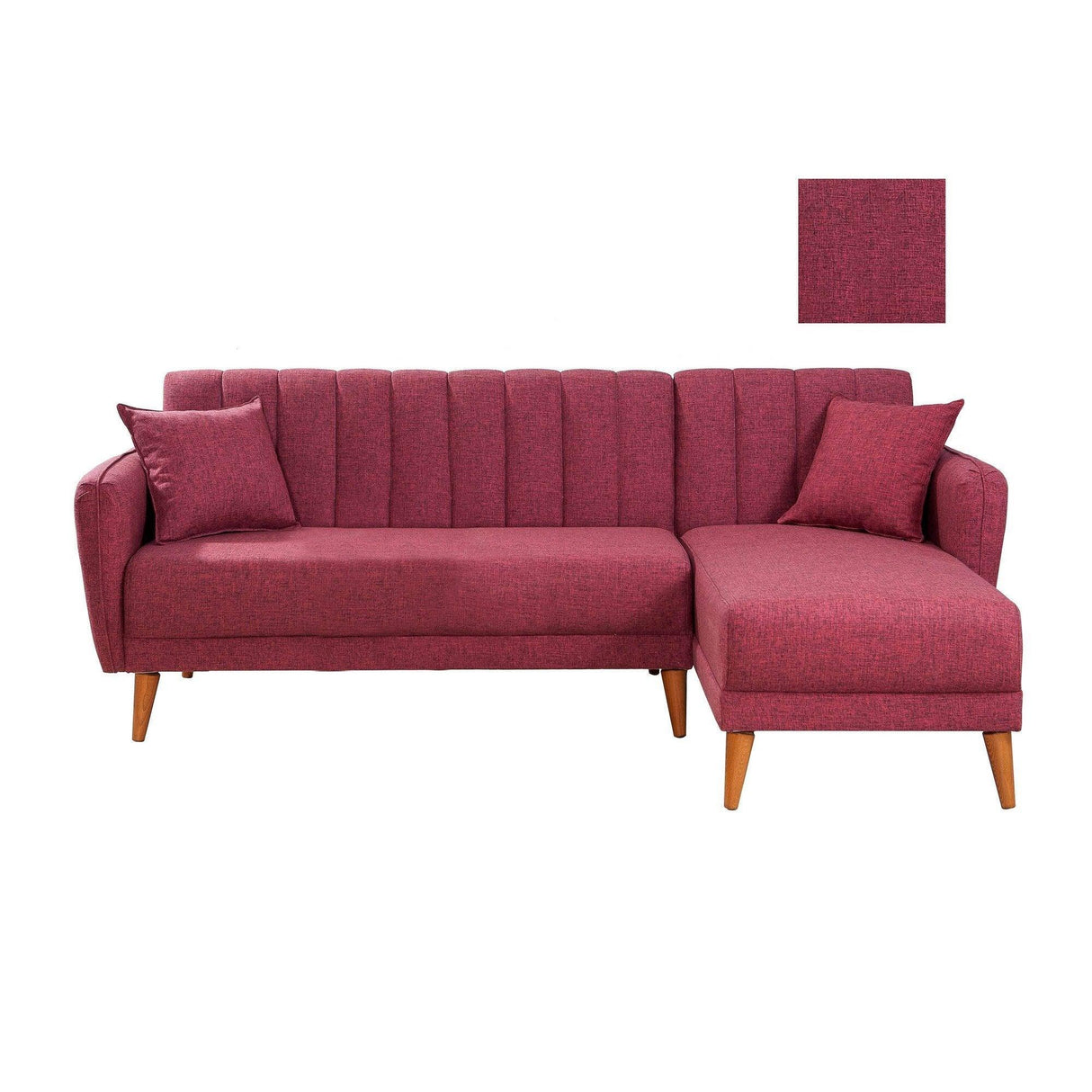 Canapea extensibilă Tetra, Colț, Dreapta, Diverse culori, 225x150x85 cm - Roșu | SKU: 867UNQ1406 | Canapea extensibilă Tetra, Colț, Dreapta, 225x150x85 cm, varianta Roșu, produs pentru amenajarea locuinței, disponibil online în România la CasaMob