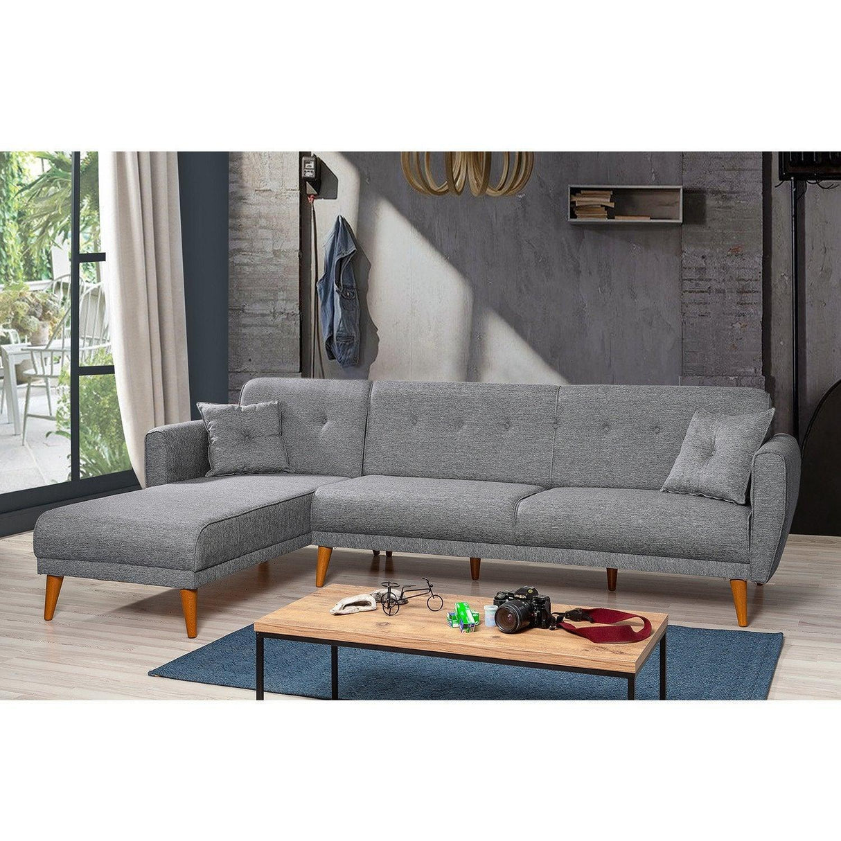 Canapea extensibilă Aria, Colț, Diverse culori, 277x175x86 cm - Gri închis | SKU: 867UNQ1410 | Canapea extensibilă Aria, Colț, 277x175x86 cm, varianta Gri închis, produs pentru amenajarea locuinței, disponibil online în România la CasaMob