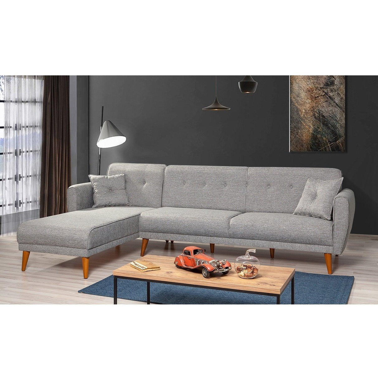 Canapea extensibilă Aria, Colț, Diverse culori, 277x175x86 cm - Verde | SKU: 867UNQ1413 | Canapea extensibilă Aria, Colț, 277x175x86 cm, varianta Verde, produs pentru amenajarea locuinței, disponibil online în România la CasaMob