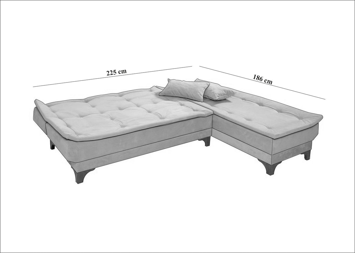 Canapea extensibilă de colț Kelebek Dreapta, Diverse culori, 225x160x86 cm - Antracit | SKU: 867UNQ1414 | Canapea extensibilă de colț Kelebek Dreapta, 225x160x86 cm, varianta Antracit, produs pentru amenajarea locuinței, disponibil online în România la CasaMob