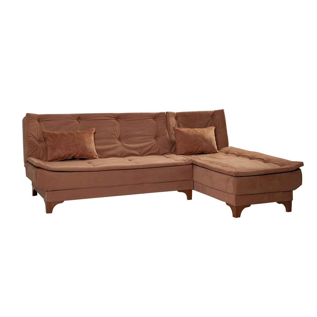 Canapea extensibilă de colț Kelebek Dreapta, Diverse culori, 225x160x86 cm - Maro | SKU: 867UNQ1418 | Canapea extensibilă de colț Kelebek Dreapta, 225x160x86 cm, varianta Maro, produs pentru amenajarea locuinței, disponibil online în România la CasaMob