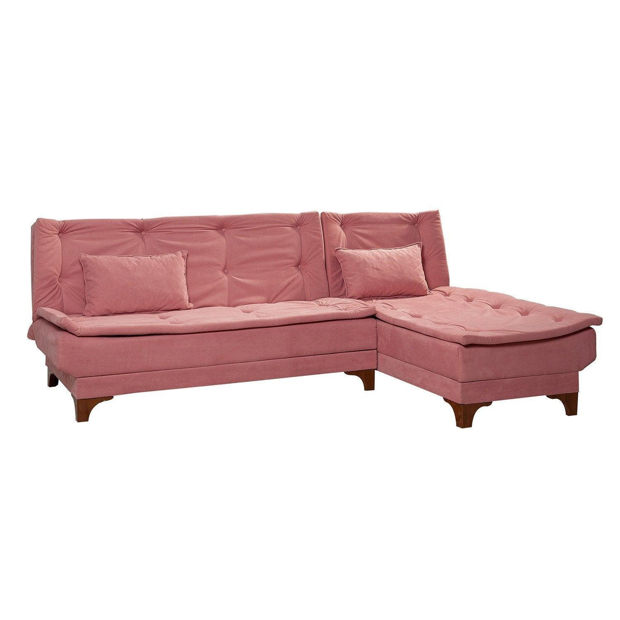 Canapea extensibilă de colț Kelebek Dreapta, Diverse culori, 225x160x86 cm - Roz | SKU: 867UNQ1420 | Canapea extensibilă de colț Kelebek Dreapta, 225x160x86 cm, varianta Roz, produs pentru amenajarea locuinței, disponibil online în România la CasaMob