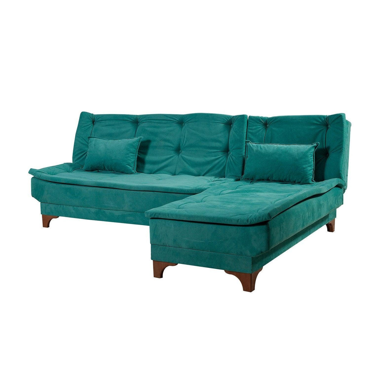 Canapea extensibilă de colț Kelebek Dreapta, Diverse culori, 225x160x86 cm - Verde | SKU: 867UNQ1422 | Canapea extensibilă de colț Kelebek Dreapta, 225x160x86 cm, varianta Verde, produs pentru amenajarea locuinței, disponibil online în România la CasaMob