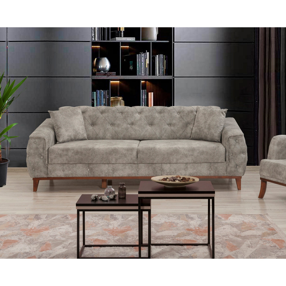 Canapea extensibilă 3 locuri Marta, Diverse culori, 225x94x85 cm - Gri închis | SKU: 867UNQ1526 | Canapea extensibilă 3 locuri Marta, 225x94x85 cm, varianta Gri închis, produs pentru amenajarea locuinței, disponibil online în România la CasaMob