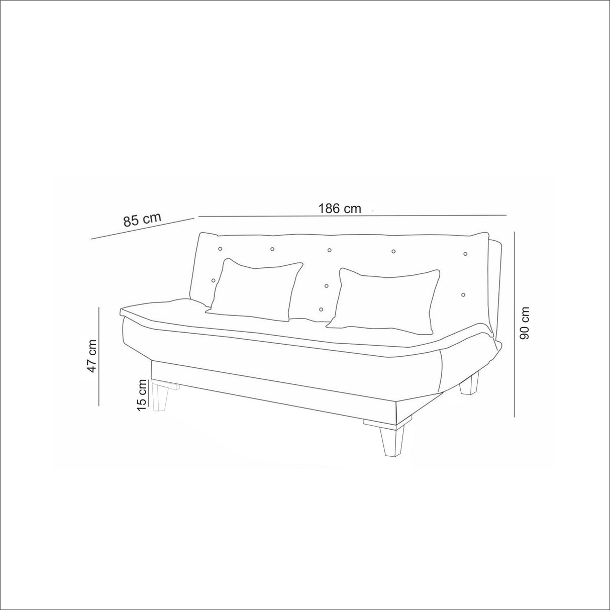 Canapea extensibilă Santo, 3 locuri, Diverse culori, 186x85x90 cm - Albastru închis | SKU: 867UNQ1650 | Canapea extensibilă Santo, 3 locuri, 186x85x90 cm, varianta Albastru închis, produs pentru amenajarea locuinței, disponibil online în România la CasaMob