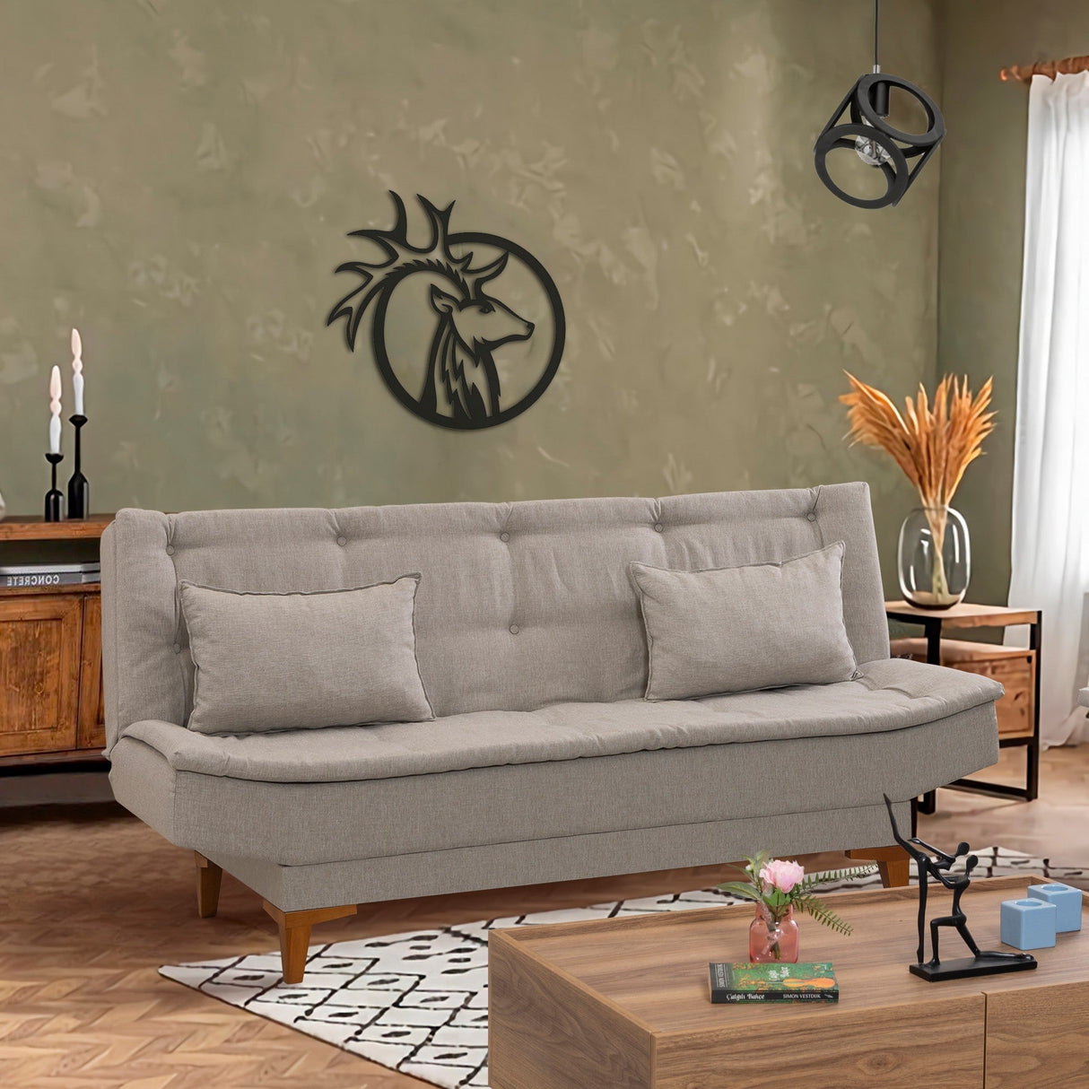 Canapea extensibilă Santo, 3 locuri, Diverse culori, 186x85x90 cm - Crem | SKU: 867UNQ1651 | Canapea extensibilă Santo, 3 locuri, 186x85x90 cm, varianta Crem, produs pentru amenajarea locuinței, disponibil online în România la CasaMob