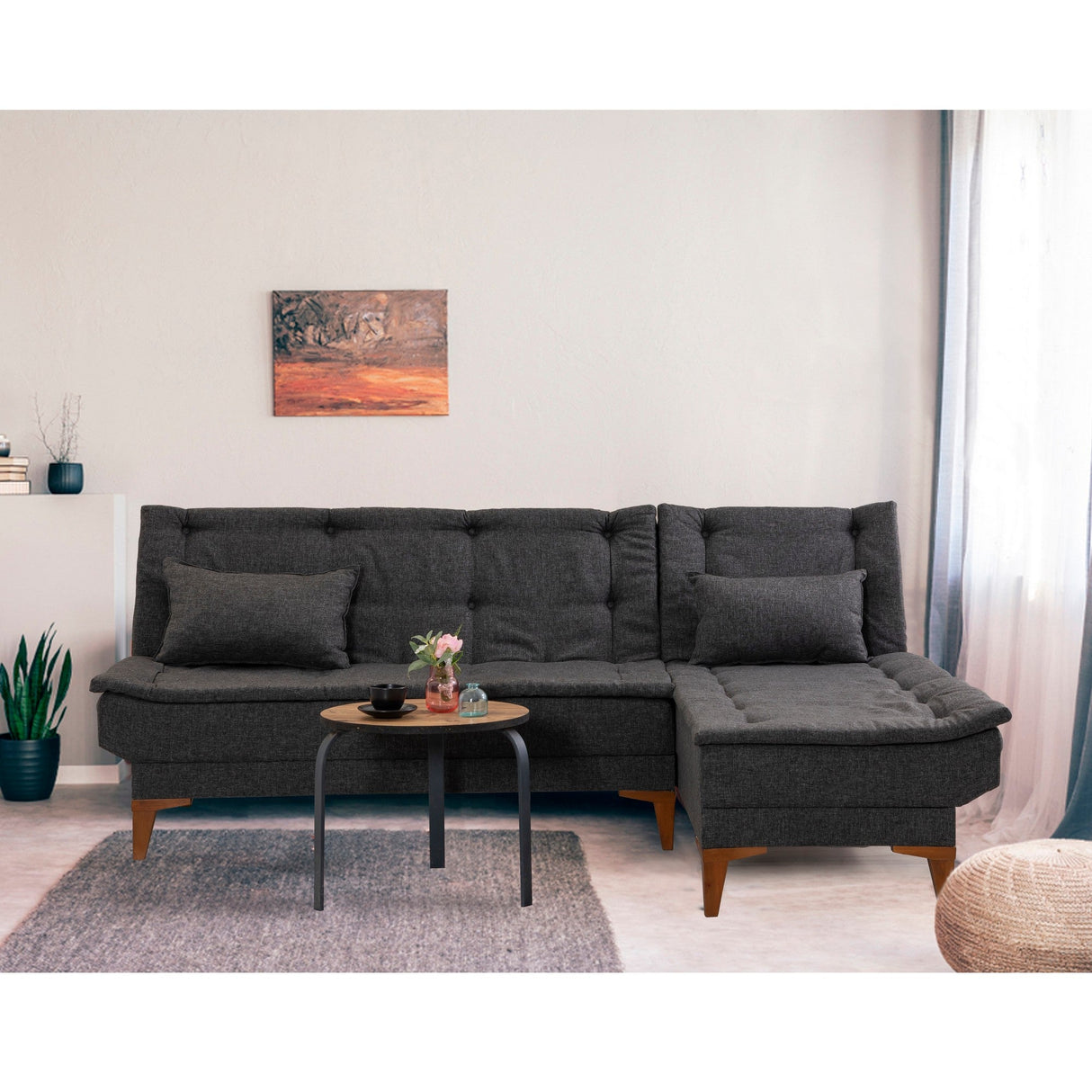Canapea extensibilă Santo, Diverse culori, 225x85x86 cm - Antracit | SKU: 867UNQ1659 | Canapea extensibilă Santo, 225x85x86 cm, varianta Antracit, produs pentru amenajarea locuinței, disponibil online în România la CasaMob
