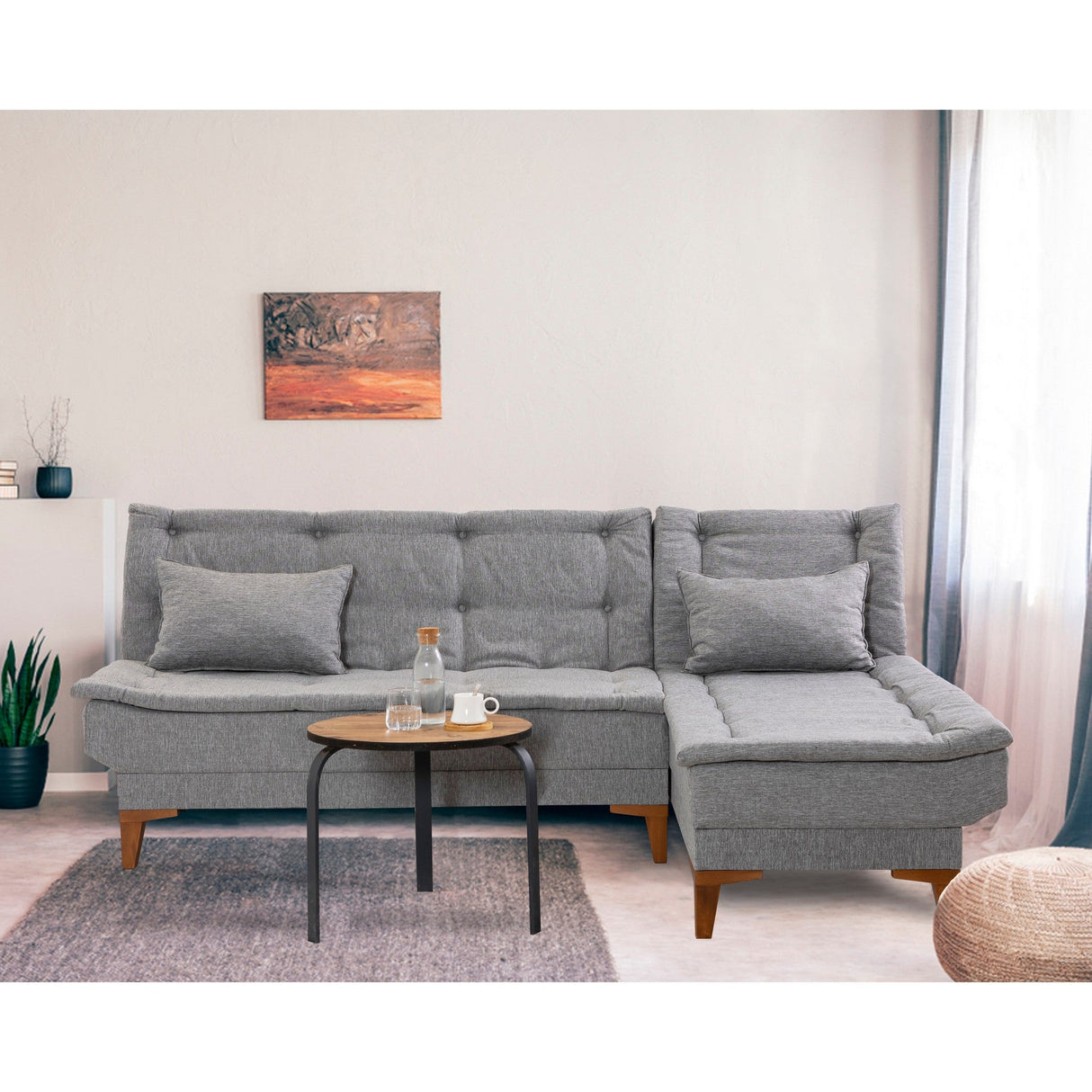Canapea extensibilă Santo, Diverse culori, 225x85x86 cm - Gri deschis | SKU: 867UNQ1662 | Canapea extensibilă Santo, 225x85x86 cm, varianta Gri deschis, produs pentru amenajarea locuinței, disponibil online în România la CasaMob