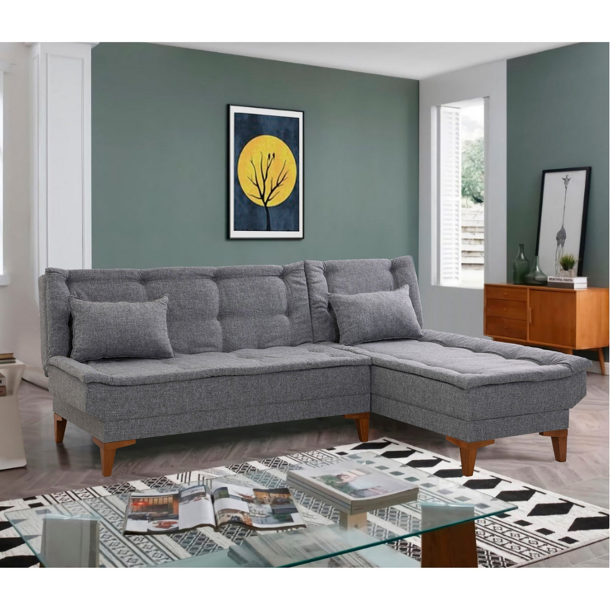 Canapea extensibilă Santo, Diverse culori, 225x85x86 cm - Gri închis | SKU: 867UNQ1663 | Canapea extensibilă Santo, 225x85x86 cm, varianta Gri închis, produs pentru amenajarea locuinței, disponibil online în România la CasaMob