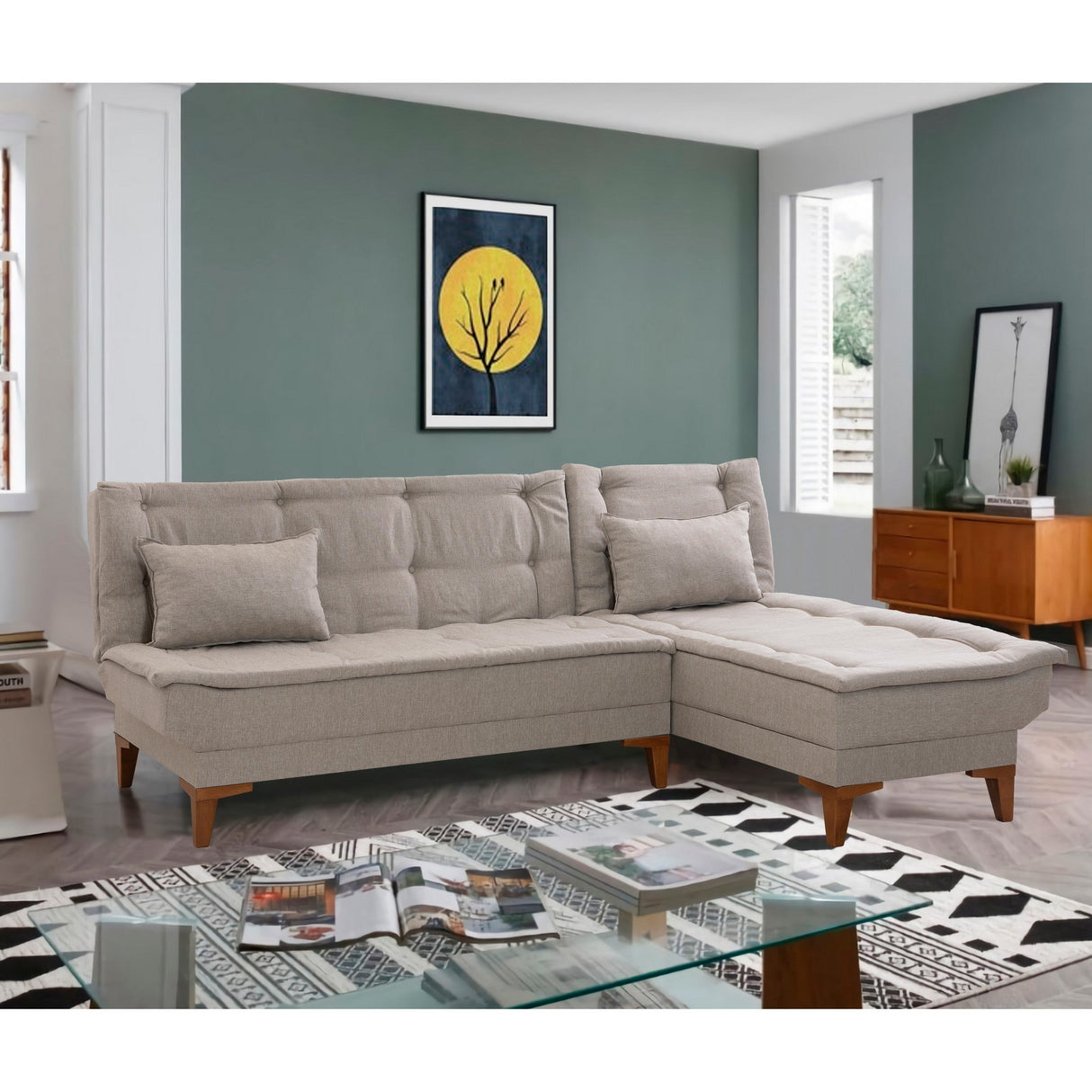Canapea extensibilă Santo, Diverse culori, 225x85x86 cm - Crem | SKU: 867UNQ1665 | Canapea extensibilă Santo, 225x85x86 cm, varianta Crem, produs pentru amenajarea locuinței, disponibil online în România la CasaMob