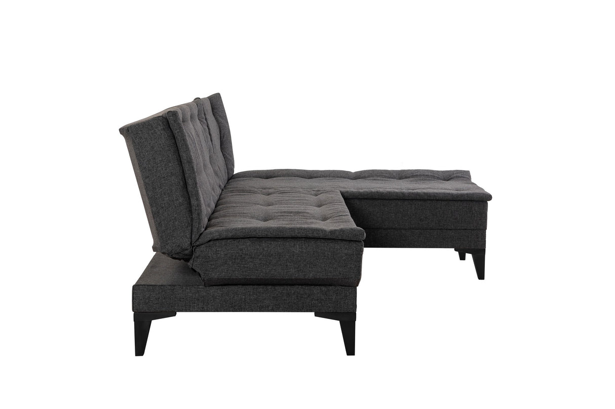 Canapea extensibilă de colț Santo-S, Diverse culori, 225x85x86 cm - Antracit | SKU: 867UNQ1908 | Canapea extensibilă de colț Santo-S, 225x85x86 cm, varianta Antracit, produs pentru amenajarea locuinței, disponibil online în România la CasaMob