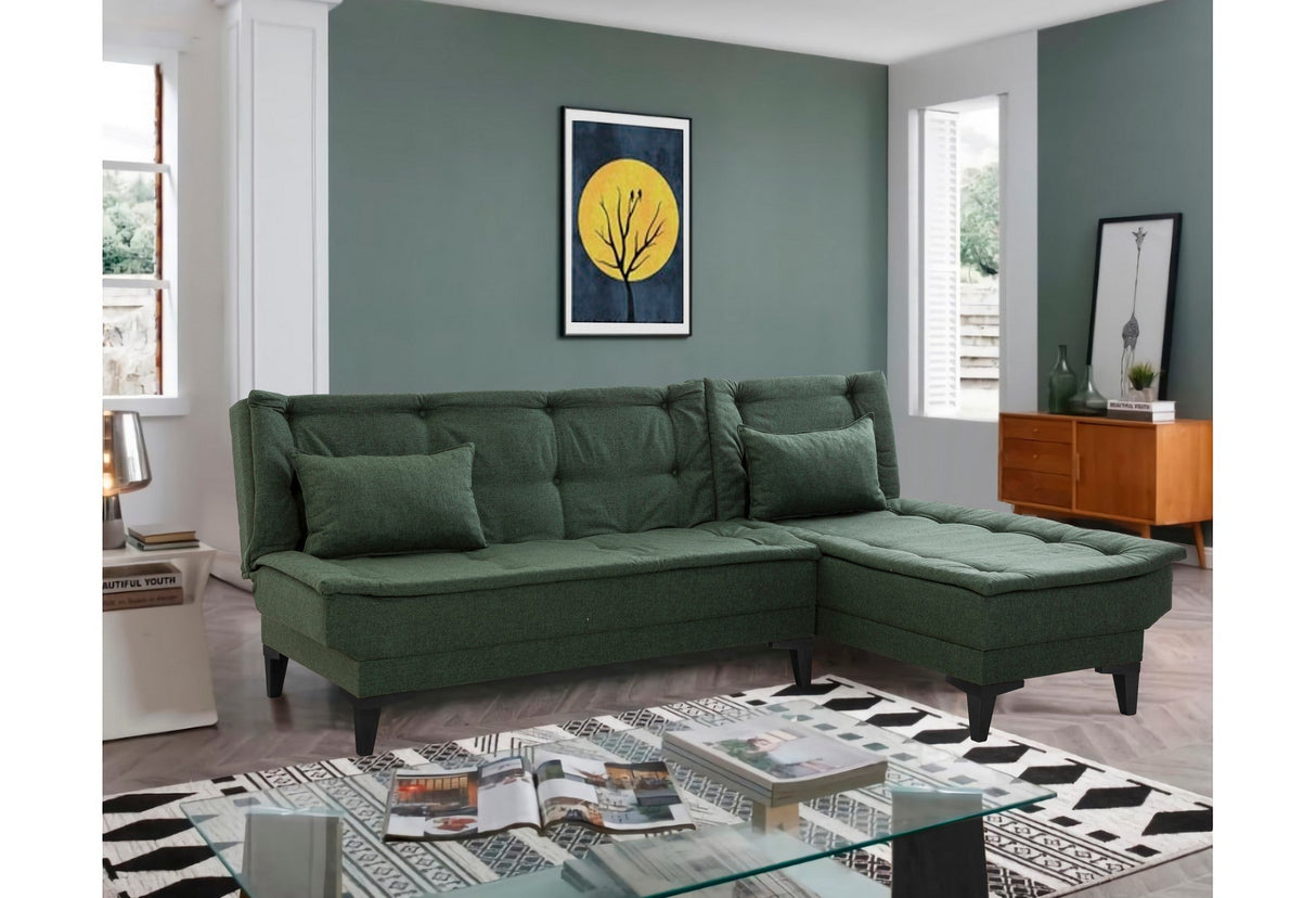 Canapea extensibilă de colț Santo-S, Diverse culori, 225x85x86 cm - Verde | SKU: 867UNQ1910 | Canapea extensibilă de colț Santo-S, 225x85x86 cm, varianta Verde, produs pentru amenajarea locuinței, disponibil online în România la CasaMob
