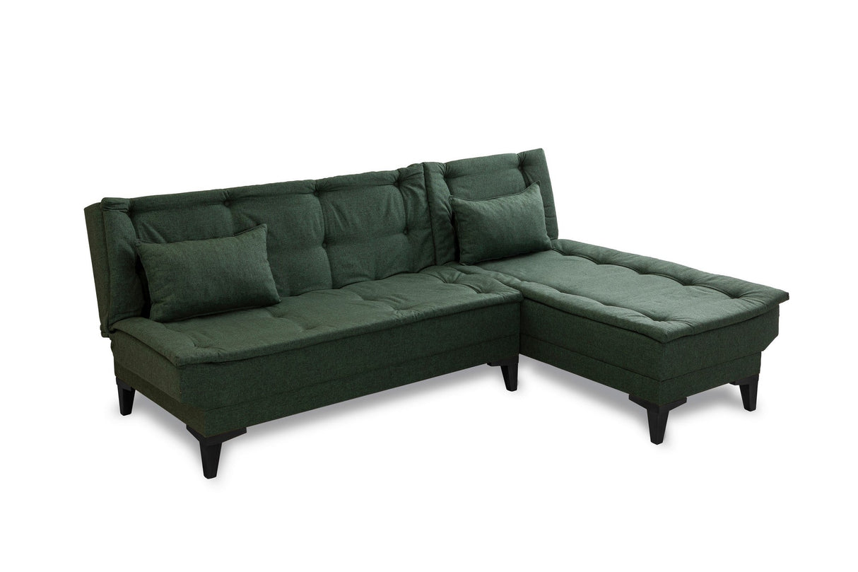 Canapea extensibilă de colț Santo-S, Diverse culori, 225x85x86 cm - Verde | SKU: 867UNQ1910 | Canapea extensibilă de colț Santo-S, 225x85x86 cm, varianta Verde, produs pentru amenajarea locuinței, disponibil online în România la CasaMob