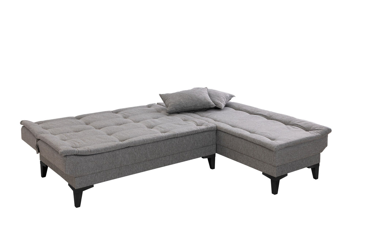 Canapea extensibilă de colț Santo-S, Diverse culori, 225x85x86 cm - Gri deschis | SKU: 867UNQ1911 | Canapea extensibilă de colț Santo-S, 225x85x86 cm, varianta Gri deschis, produs pentru amenajarea locuinței, disponibil online în România la CasaMob