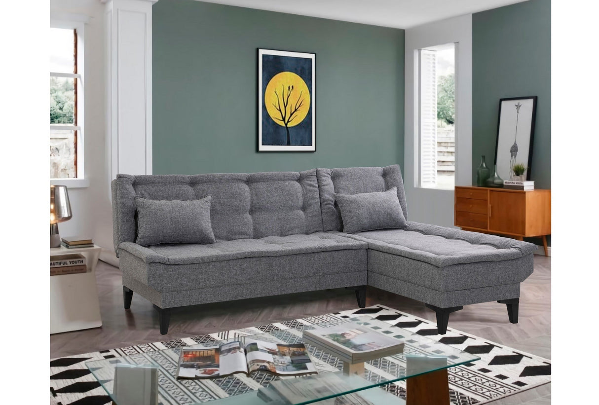 Canapea extensibilă de colț Santo-S, Diverse culori, 225x85x86 cm - Gri închis | SKU: 867UNQ1912 | Canapea extensibilă de colț Santo-S, 225x85x86 cm, varianta Gri închis, produs pentru amenajarea locuinței, disponibil online în România la CasaMob