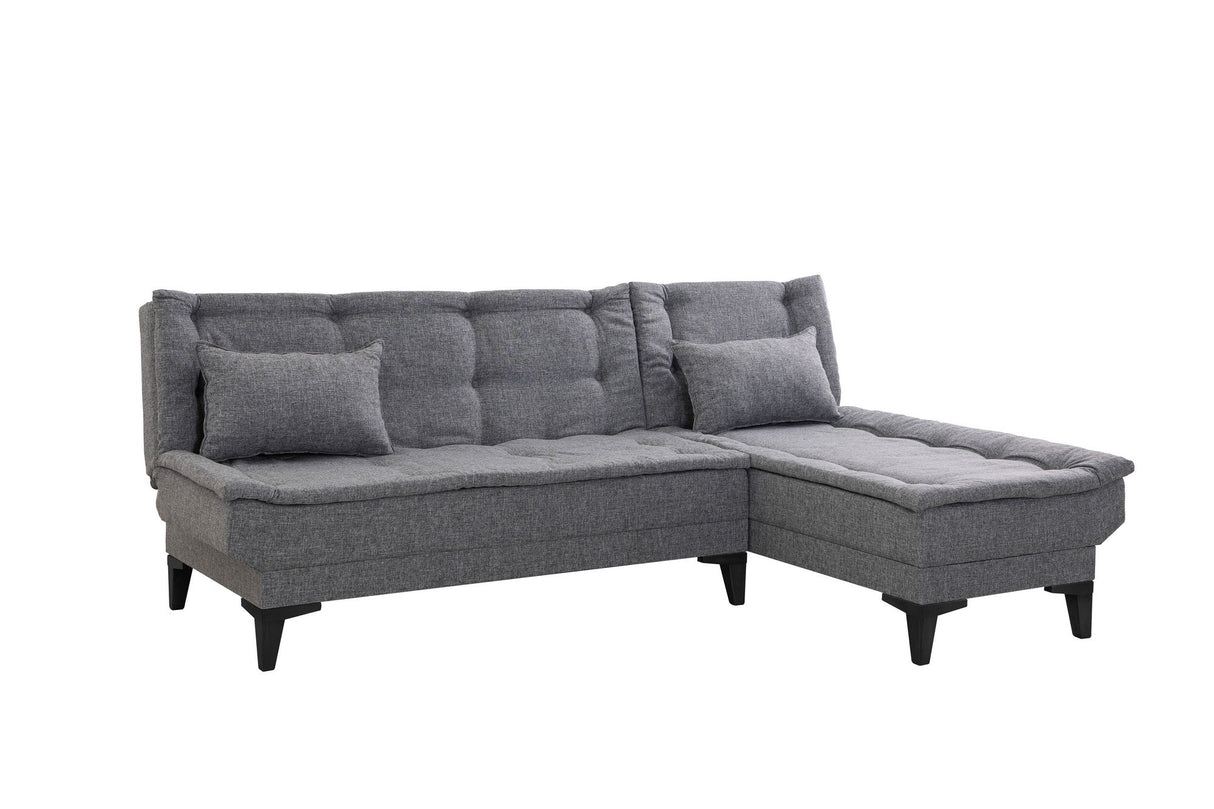 Canapea extensibilă de colț Santo-S, Diverse culori, 225x85x86 cm - Gri închis | SKU: 867UNQ1912 | Canapea extensibilă de colț Santo-S, 225x85x86 cm, varianta Gri închis, produs pentru amenajarea locuinței, disponibil online în România la CasaMob
