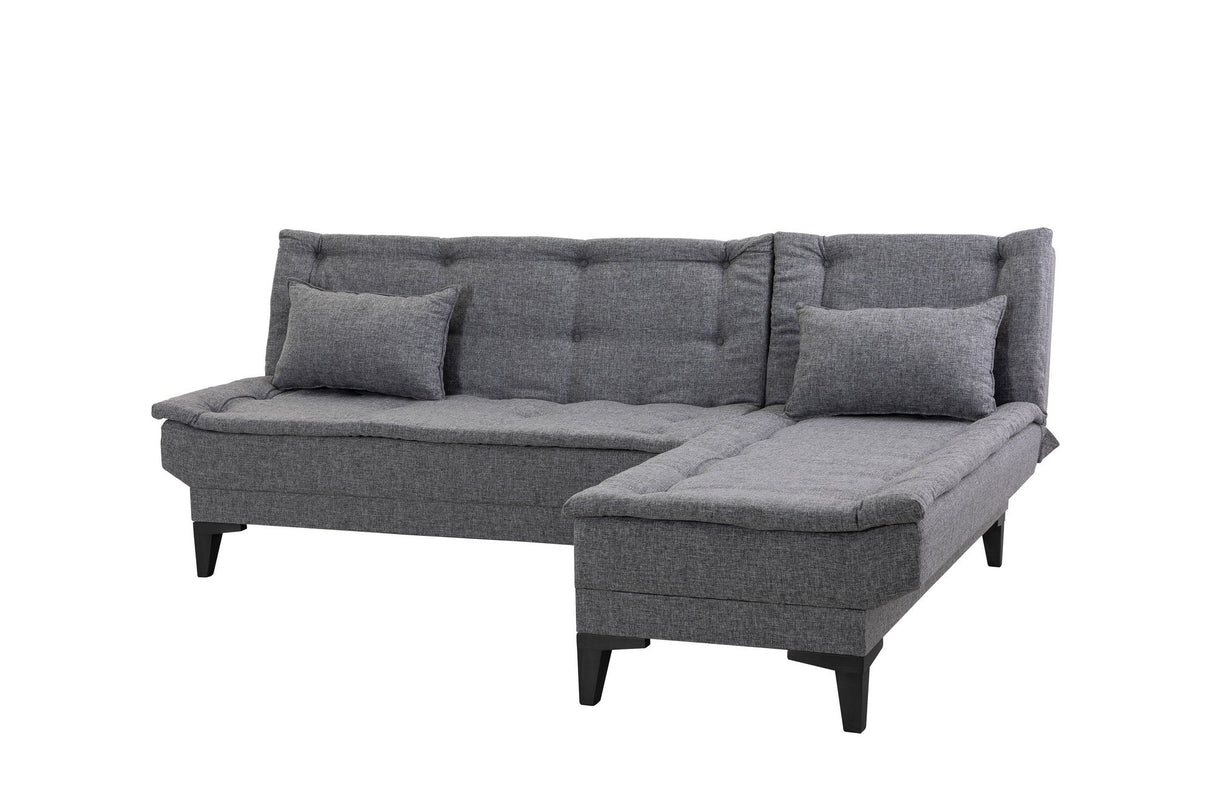 Canapea extensibilă de colț Santo-S, Diverse culori, 225x85x86 cm - Gri închis | SKU: 867UNQ1912 | Canapea extensibilă de colț Santo-S, 225x85x86 cm, varianta Gri închis, produs pentru amenajarea locuinței, disponibil online în România la CasaMob