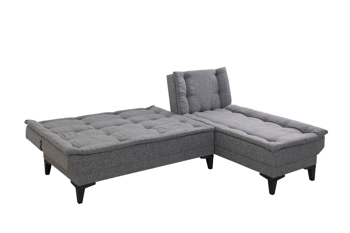 Canapea extensibilă de colț Santo-S, Diverse culori, 225x85x86 cm - Gri închis | SKU: 867UNQ1912 | Canapea extensibilă de colț Santo-S, 225x85x86 cm, varianta Gri închis, produs pentru amenajarea locuinței, disponibil online în România la CasaMob