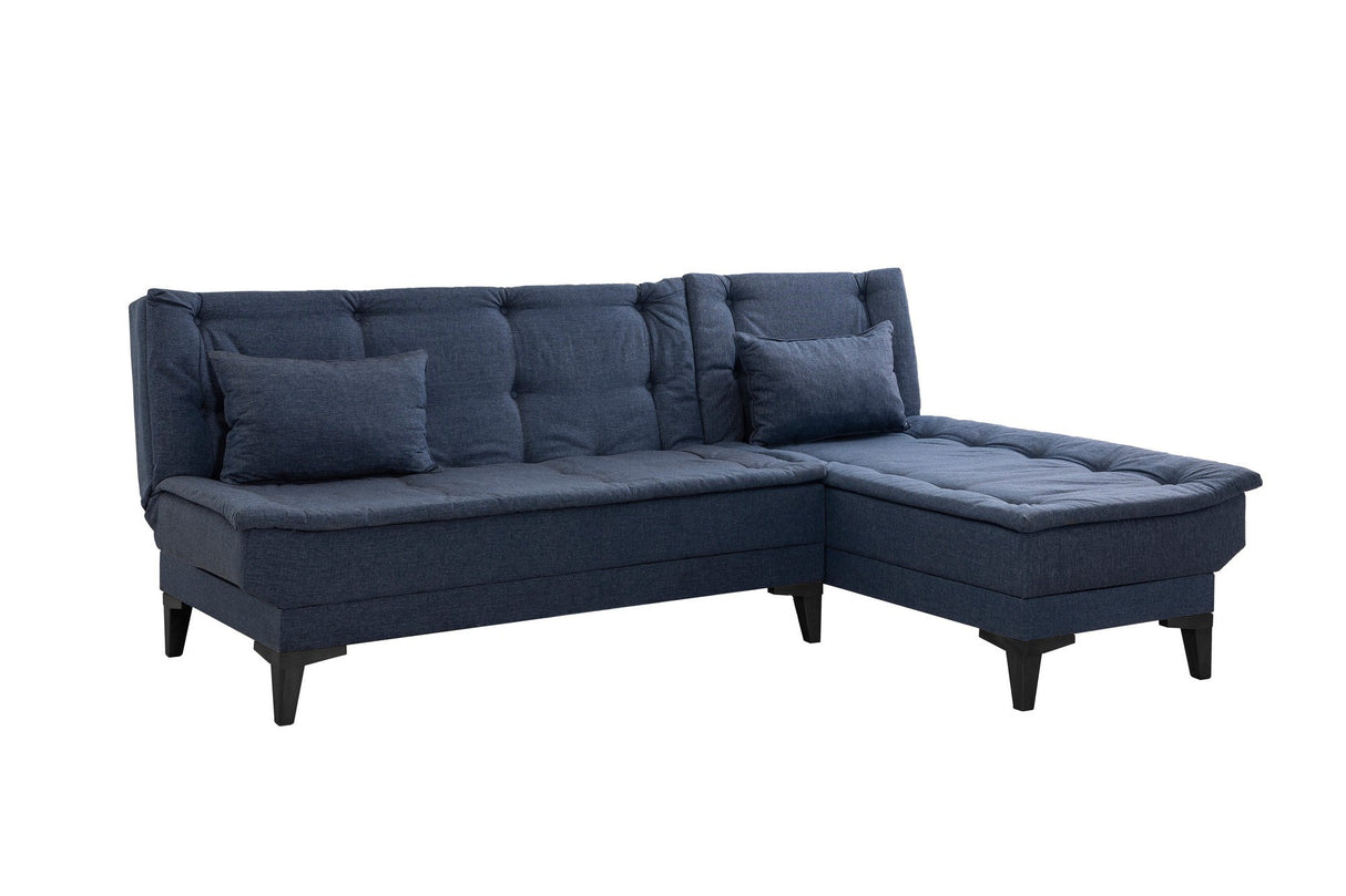 Canapea extensibilă de colț Santo-S, Diverse culori, 225x85x86 cm - Bleumarin | SKU: 867UNQ1913 | Canapea extensibilă de colț Santo-S, 225x85x86 cm, varianta Bleumarin, produs pentru amenajarea locuinței, disponibil online în România la CasaMob