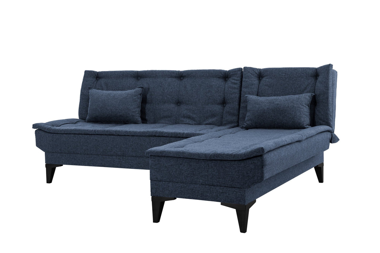 Canapea extensibilă de colț Santo-S, Diverse culori, 225x85x86 cm - Bleumarin | SKU: 867UNQ1913 | Canapea extensibilă de colț Santo-S, 225x85x86 cm, varianta Bleumarin, produs pentru amenajarea locuinței, disponibil online în România la CasaMob