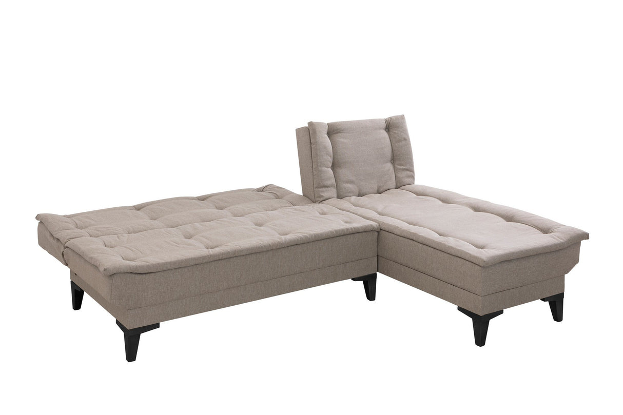 Canapea extensibilă de colț Santo-S, Diverse culori, 225x85x86 cm - Crem | SKU: 867UNQ1914 | Canapea extensibilă de colț Santo-S, 225x85x86 cm, varianta Crem, produs pentru amenajarea locuinței, disponibil online în România la CasaMob
