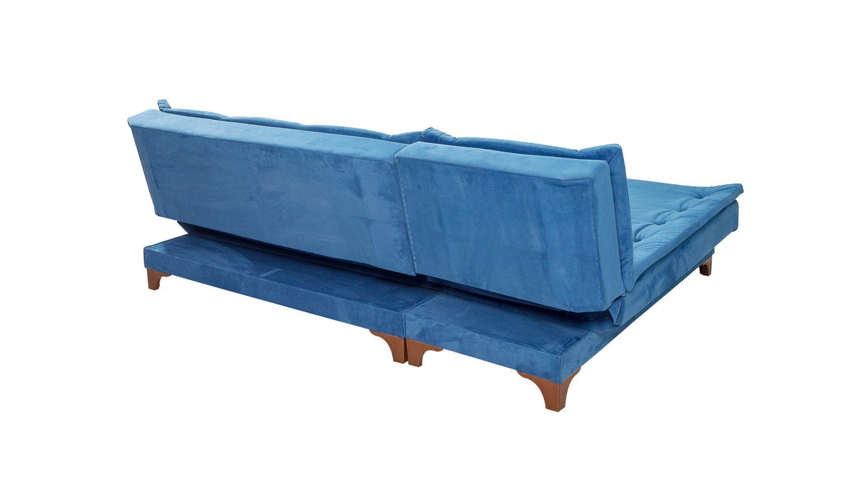 Canapea extensibilă de colț Kelebek Stânga, Diverse culori, 225x160x86 cm - Albastru închis | SKU: 867UNQ1917 | Canapea extensibilă de colț Kelebek Stânga, 225x160x86 cm, varianta Albastru închis, produs pentru amenajarea locuinței, disponibil online în România la CasaMob