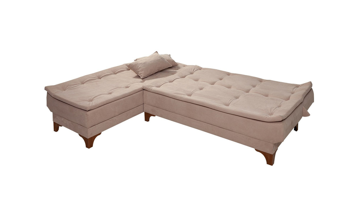 Canapea extensibilă de colț Kelebek Stânga, Diverse culori, 225x160x86 cm - Gri deschis | SKU: 867UNQ1923 | Canapea extensibilă de colț Kelebek Stânga, 225x160x86 cm, varianta Gri deschis, produs pentru amenajarea locuinței, disponibil online în România la CasaMob