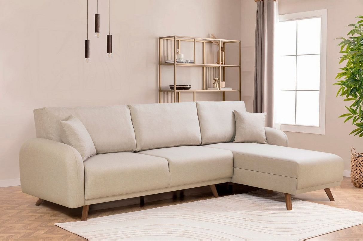 Canapea extensibilă Hera, Colț, Varianta 1, Diverse culori, 237x185x90 cm - Crem | SKU: 867UNQ1943 | Canapea extensibilă Hera, Colț, Varianta 1, 237x185x90 cm, varianta Crem, produs pentru amenajarea locuinței, disponibil online în România la CasaMob
