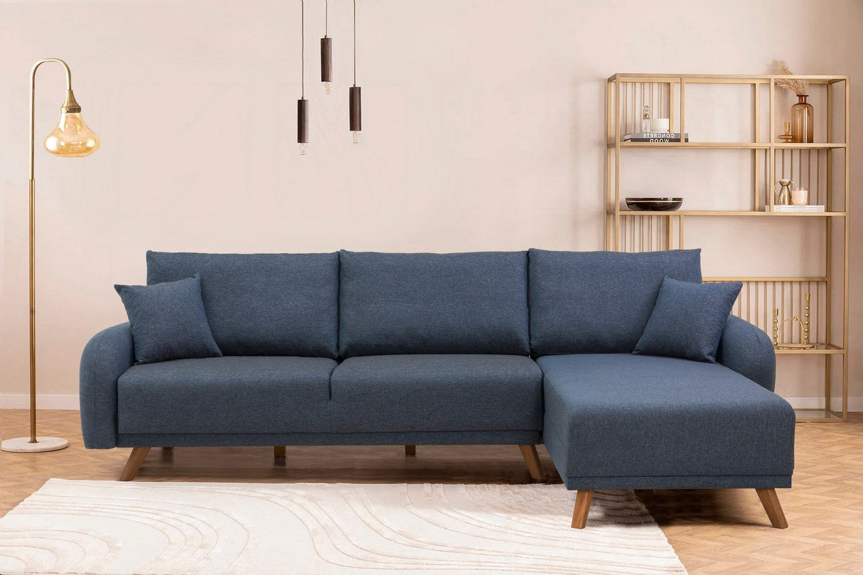 Canapea extensibilă Hera, Colț, Varianta 1, Diverse culori, 237x185x90 cm - Albastru închis | SKU: 867UNQ1945 | Canapea extensibilă Hera, Colț, Varianta 1, 237x185x90 cm, varianta Albastru închis, produs pentru amenajarea locuinței, disponibil online în România la CasaMob