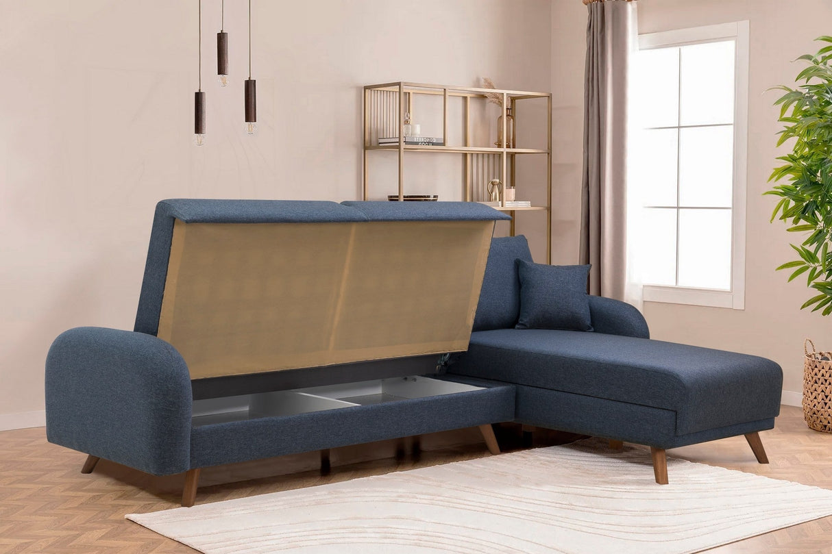 Canapea extensibilă Hera, Colț, Varianta 1, Diverse culori, 237x185x90 cm - Albastru închis | SKU: 867UNQ1945 | Canapea extensibilă Hera, Colț, Varianta 1, 237x185x90 cm, varianta Albastru închis, produs pentru amenajarea locuinței, disponibil online în România la CasaMob