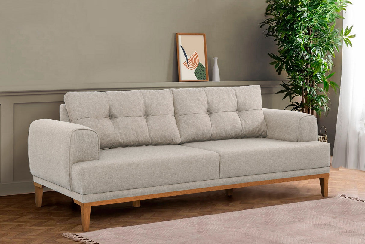 Canapea fixă 3 locuri Vina 3, Diverse culori, 223x94x82 cm - Crem - Pin atlantic | SKU: 867UNQ2205 | Canapea fixă 3 locuri Vina 3, 223x94x82 cm, varianta Crem - Pin atlantic, produs pentru amenajarea locuinței, disponibil online în România la CasaMob
