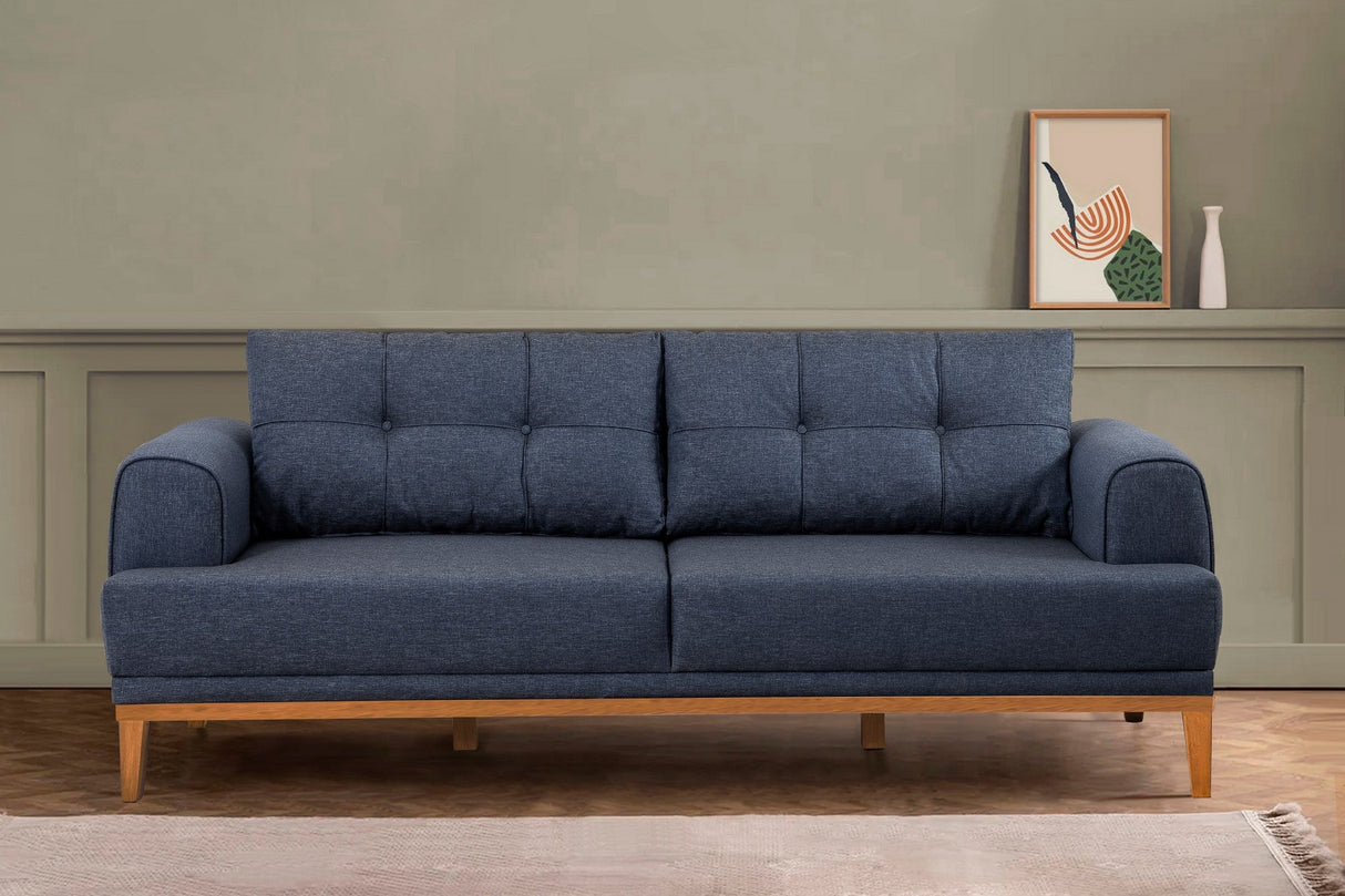 Canapea fixă 3 locuri Vina 3, Diverse culori, 223x94x82 cm - Albastru închis - Pin atlantic | SKU: 867UNQ2206 | Canapea fixă 3 locuri Vina 3, 223x94x82 cm, varianta Albastru închis - Pin atlantic, produs pentru amenajarea locuinței, disponibil online în România la CasaMob