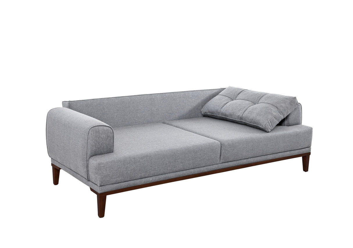 Canapea fixă 3 locuri Vina 3, Diverse culori, 223x94x82 cm - Gri - Nuc | SKU: 867UNQ2207 | Canapea fixă 3 locuri Vina 3, 223x94x82 cm, varianta Gri - Nuc, produs pentru amenajarea locuinței, disponibil online în România la CasaMob