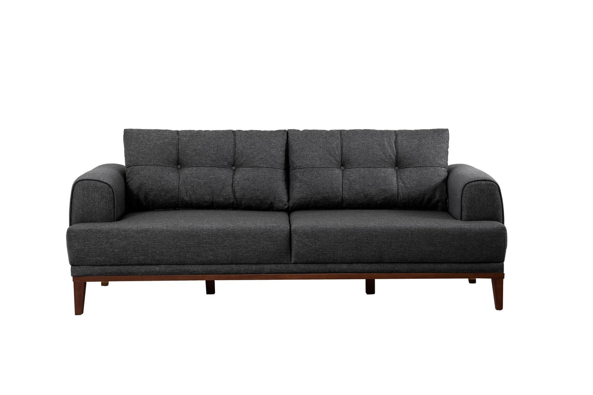 Canapea fixă 3 locuri Vina 3, Diverse culori, 223x94x82 cm - Antracit - Nuc | SKU: 867UNQ2208 | Canapea fixă 3 locuri Vina 3, 223x94x82 cm, varianta Antracit - Nuc, produs pentru amenajarea locuinței, disponibil online în România la CasaMob