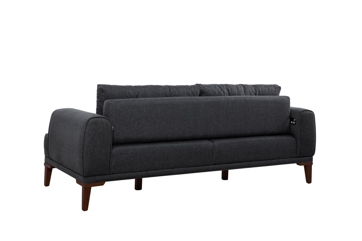 Canapea fixă 3 locuri Vina 3, Diverse culori, 223x94x82 cm - Antracit - Nuc | SKU: 867UNQ2208 | Canapea fixă 3 locuri Vina 3, 223x94x82 cm, varianta Antracit - Nuc, produs pentru amenajarea locuinței, disponibil online în România la CasaMob