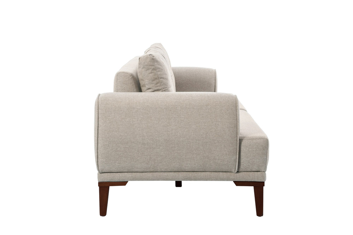 Canapea fixă 3 locuri Vina 3, Diverse culori, 223x94x82 cm - Crem - Nuc | SKU: 867UNQ2209 | Canapea fixă 3 locuri Vina 3, 223x94x82 cm, varianta Crem - Nuc, produs pentru amenajarea locuinței, disponibil online în România la CasaMob