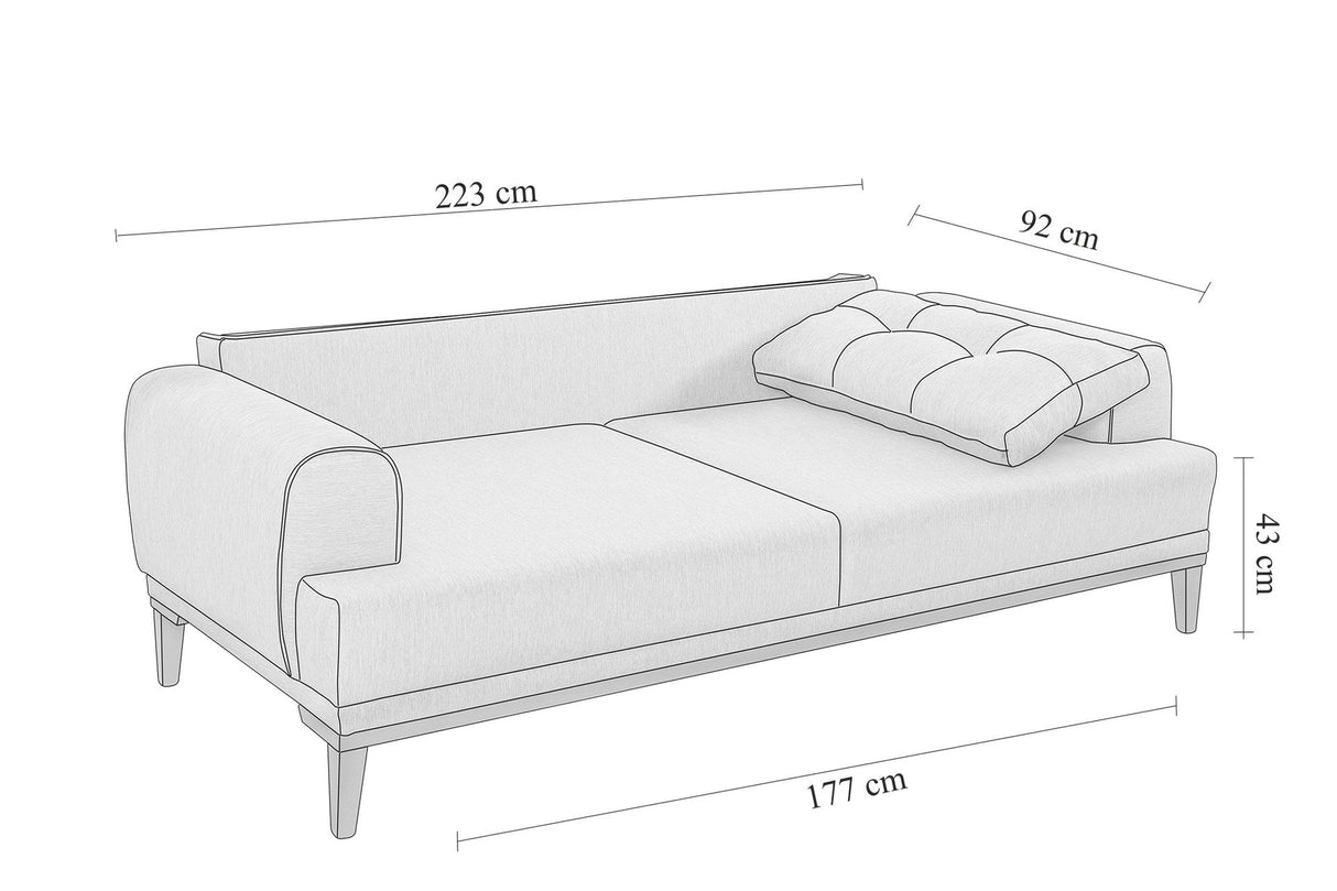 Canapea fixă 3 locuri Vina 3, Diverse culori, 223x94x82 cm - Albastru închis - Nuc | SKU: 867UNQ2210 | Canapea fixă 3 locuri Vina 3, 223x94x82 cm, varianta Albastru închis - Nuc, produs pentru amenajarea locuinței, disponibil online în România la CasaMob
