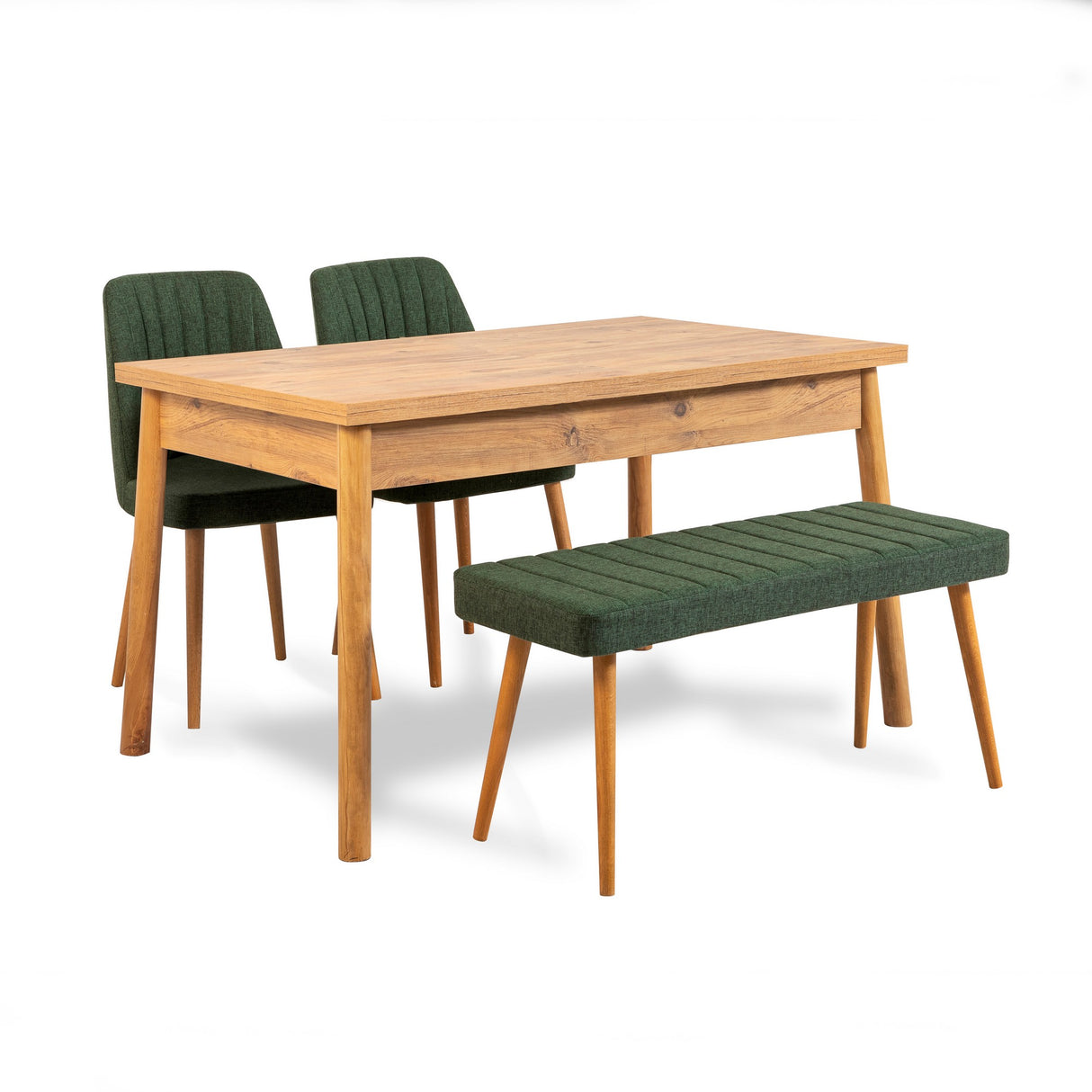 Masă cu scaune 4 bucăți Costa Atlantice, Pin atlantic - Verde, 120x75x77 cm
