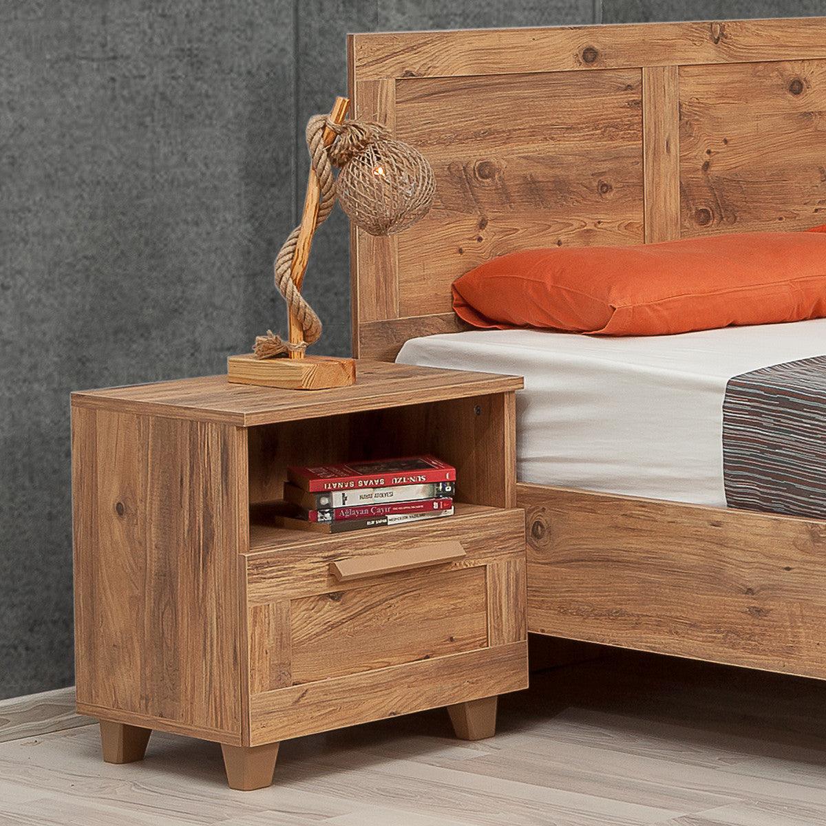 Noptieră Alfa, Diverse culori, 45x40x52 cm - Pin atlantic | SKU: 869VEL3519 | Noptieră Alfa, 45x40x52 cm, varianta Pin atlantic, produs pentru amenajarea locuinței, disponibil online în România la CasaMob