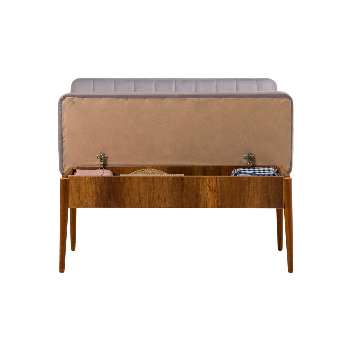Masă extensibilă cu scaune 5 bucăți Vina Walnut Soho Grey, Nuc - Soho, 130x80x77 cm