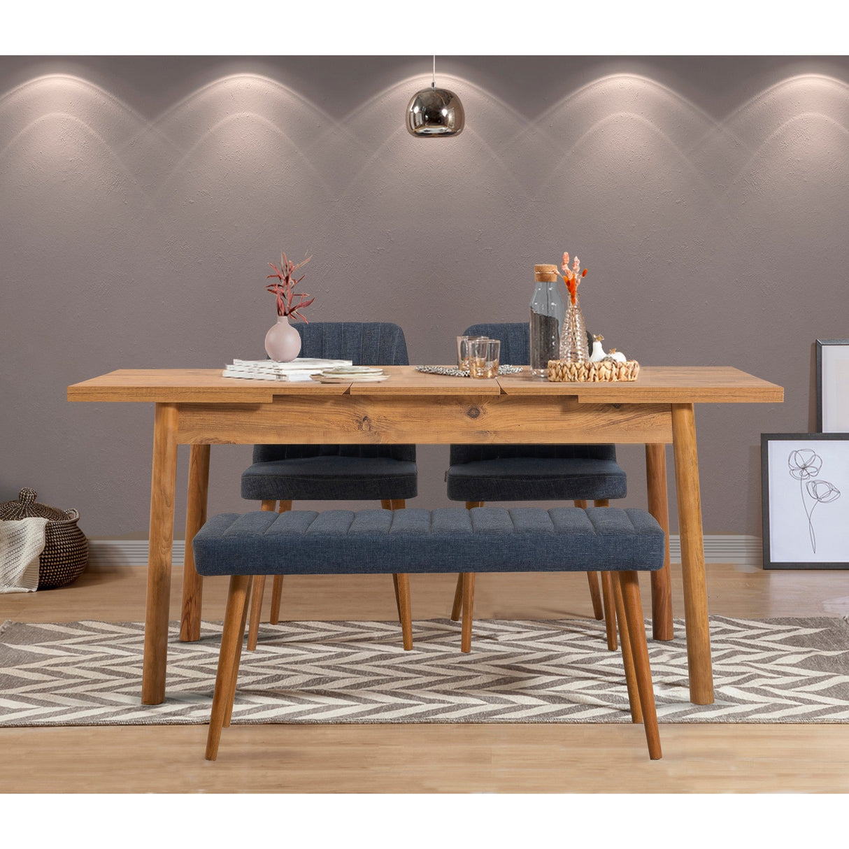 Masă extensibilă cu scaune 4 bucăți Santiago Atlantice, Diverse culori, 120x75x77 cm - Pin atlantic - Bleumarin | SKU: 869VEL5183 | Masă extensibilă cu scaune 4 bucăți Santiago Atlantice, 120x75x77 cm, varianta Pin atlantic - Bleumarin, produs pentru amenajarea locuinței, disponibil online în România la CasaMob