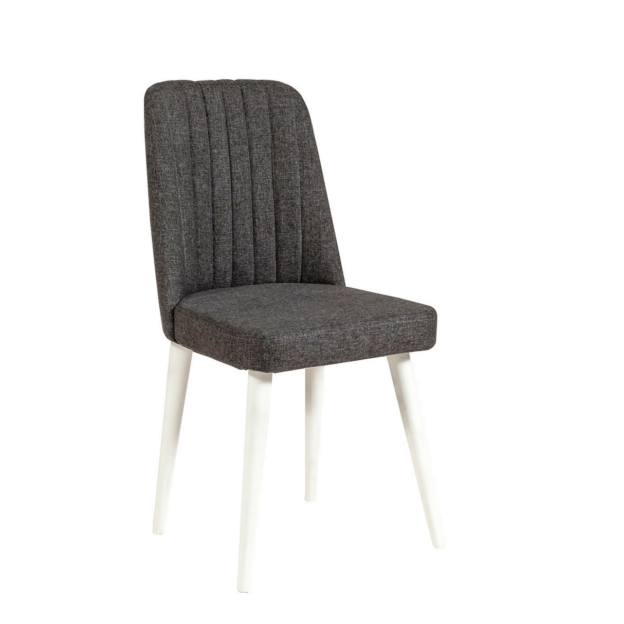 Masă extensibilă cu scaune 4 bucăți Santiago White-Antracite, Alb - Antracit, 120x75x77 cm