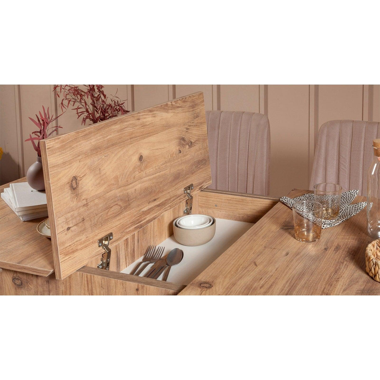 Masă extensibilă cu scaune 4 bucăți Vina 0900 - 3, Diverse culori, 129x80x75 cm - Pin atlantic - Piatră | SKU: 869VEL5321 | Masă extensibilă cu scaune 4 bucăți Vina 0900 - 3, 129x80x75 cm, varianta Pin atlantic - Piatră, produs pentru amenajarea locuinței, disponibil online în România la CasaMob