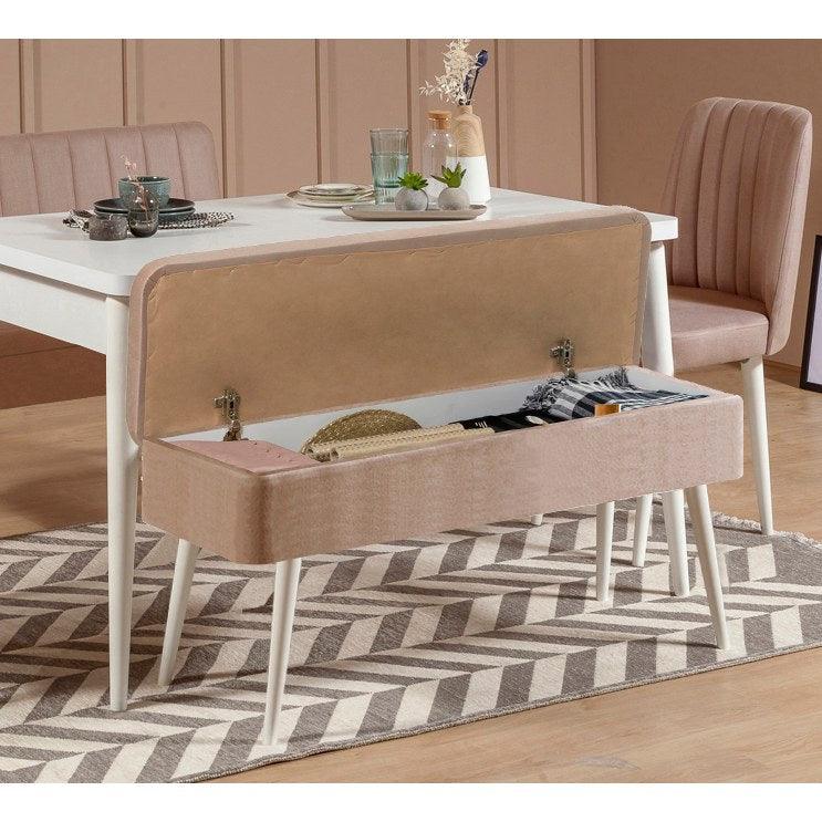 Masă extensibilă cu scaune 4 bucăți Vina 0900 - 3, Diverse culori, 129x80x75 cm - Alb - Piatră | SKU: 869VEL5329 | Masă extensibilă cu scaune 4 bucăți Vina 0900 - 3, 129x80x75 cm, varianta Alb - Piatră, produs pentru amenajarea locuinței, disponibil online în România la CasaMob