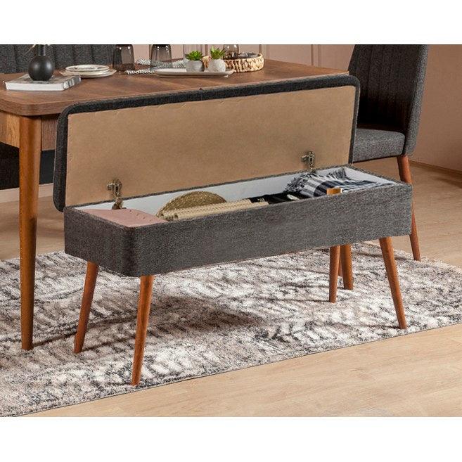 Masă extensibilă cu scaune 5 bucăți Vina 1053 - 4, Diverse culori, 129x80x75 cm - Nuc - Antracit | SKU: 869VEL5337 | Masă extensibilă cu scaune 5 bucăți Vina 1053 - 4, 129x80x75 cm, varianta Nuc - Antracit, produs pentru amenajarea locuinței, disponibil online în România la CasaMob