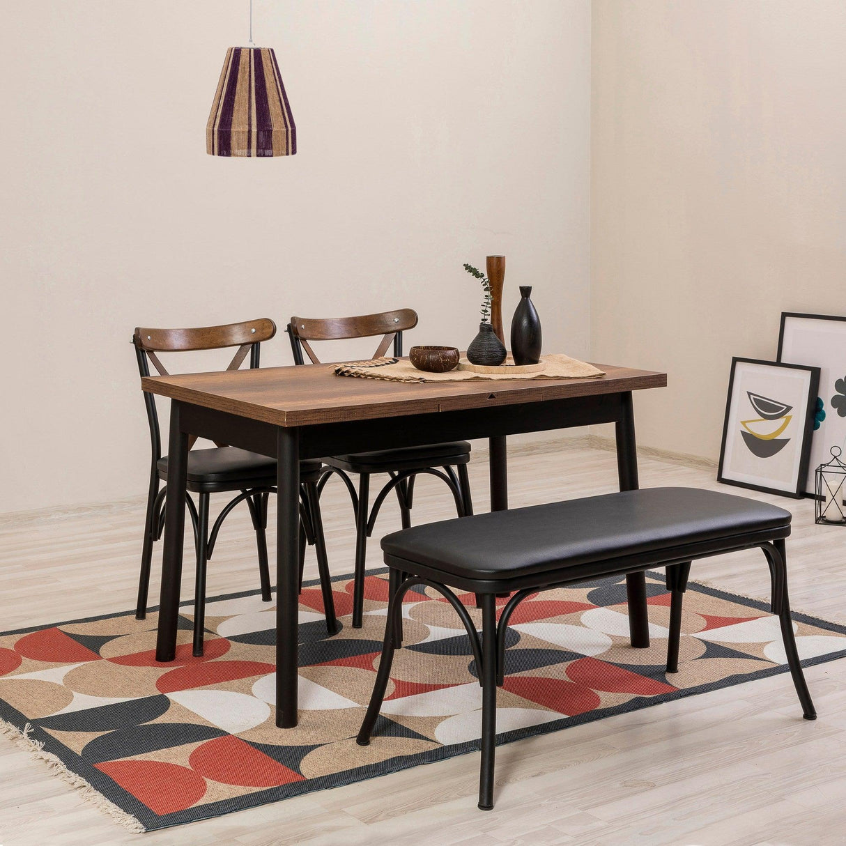 Masă extensibilă cu scaune Oliver Açl.Barok, Negru, Diverse configurații, 120x75x77 cm - 4 bucăți | SKU: 869VEL8161 | Masă extensibilă cu scaune Oliver Açl.Barok, Negru, 120x75x77 cm, varianta 4 bucăți, produs pentru amenajarea locuinței, disponibil online în România la CasaMob