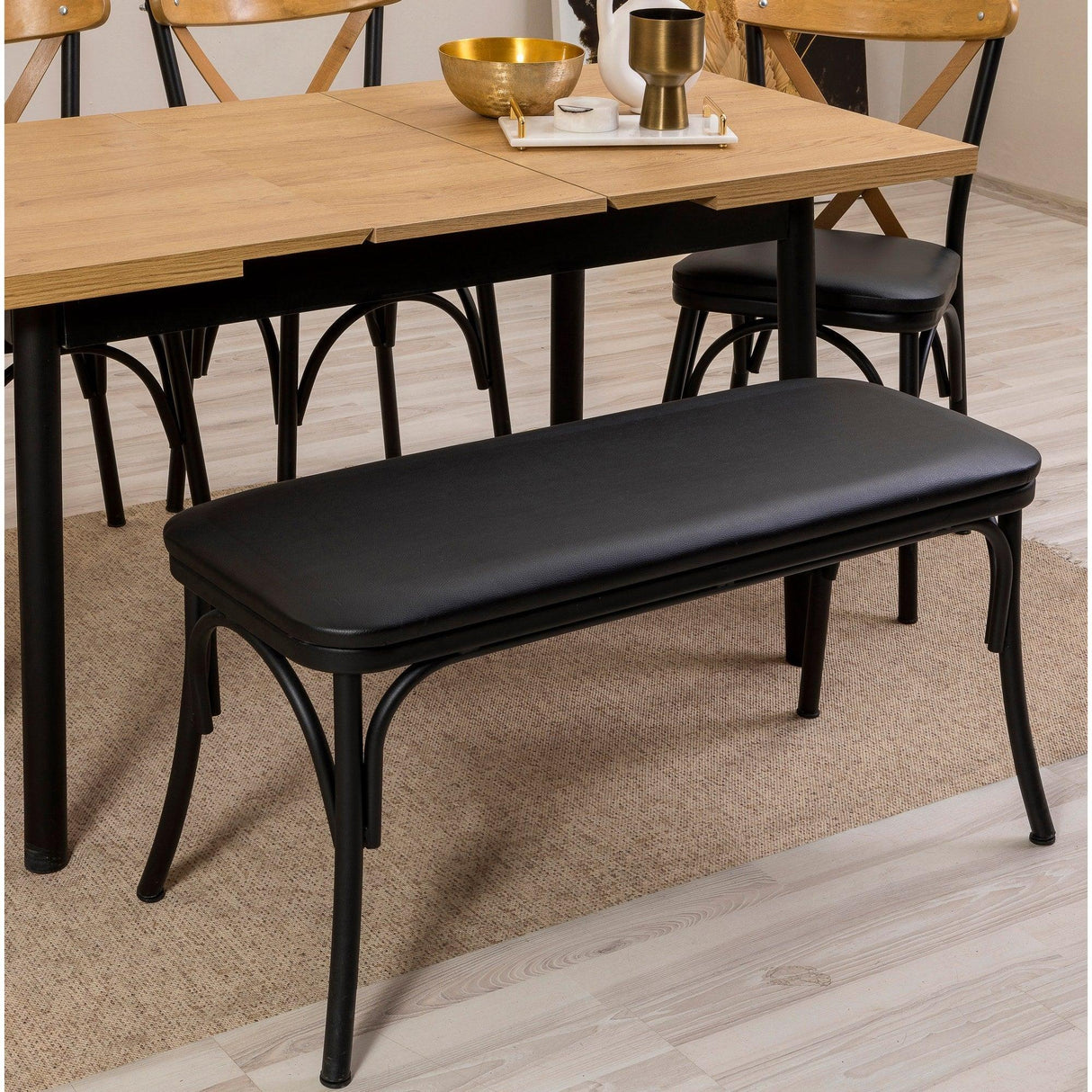 Masă extensibilă cu scaune Oliver Açl.Karina, Diverse culori, Diverse configurații, 120x75x77 cm - Negru - 6 bucăți | SKU: 869VEL8167 | Masă extensibilă cu scaune Oliver Açl.Karina, 120x75x77 cm, varianta Negru - 6 bucăți, produs pentru amenajarea locuinței, disponibil online în România la CasaMob